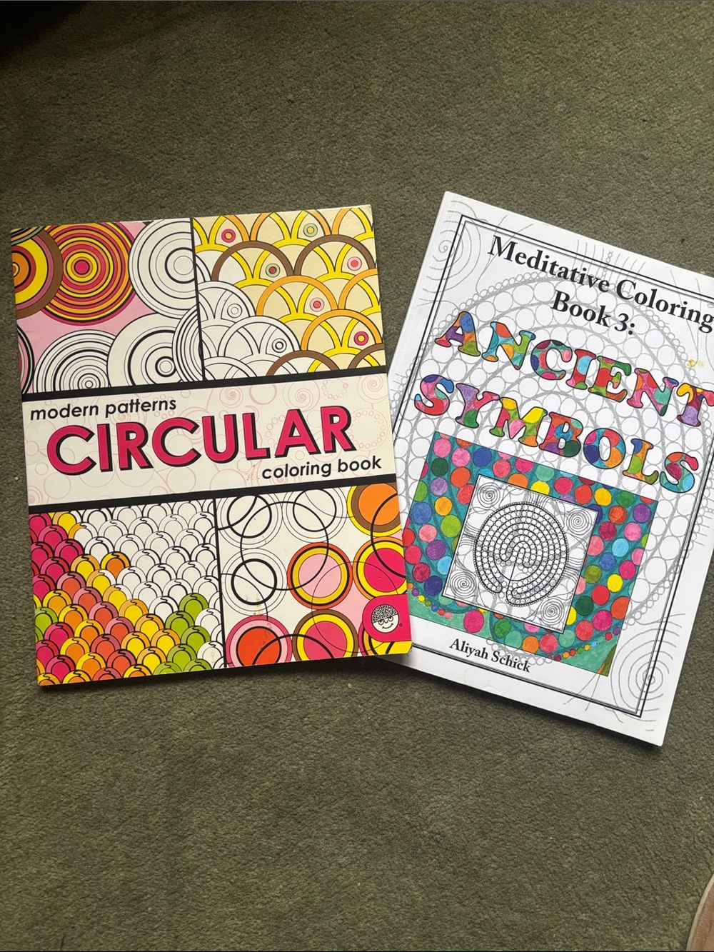Circular Coloring Book - Modern Patterns in Pink & Yellow
